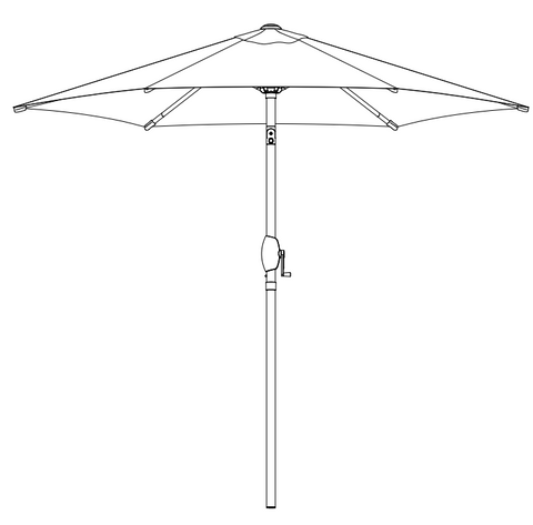 infox 9ft Khaki Patio Umbrella with Push Button Tilt and Crank Part-umbrella rib