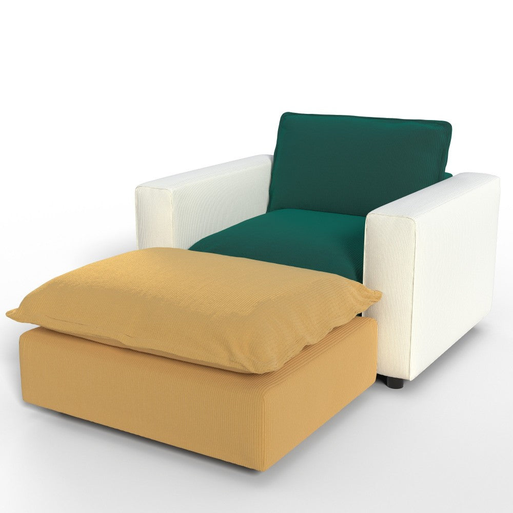 Ainfox Oversized Sleeper Sofa with Yellow Ottoman
