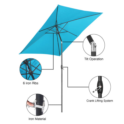 9FT Square Patio Umbrella Without Base with Tilt and Crank Outdoor Umbrella