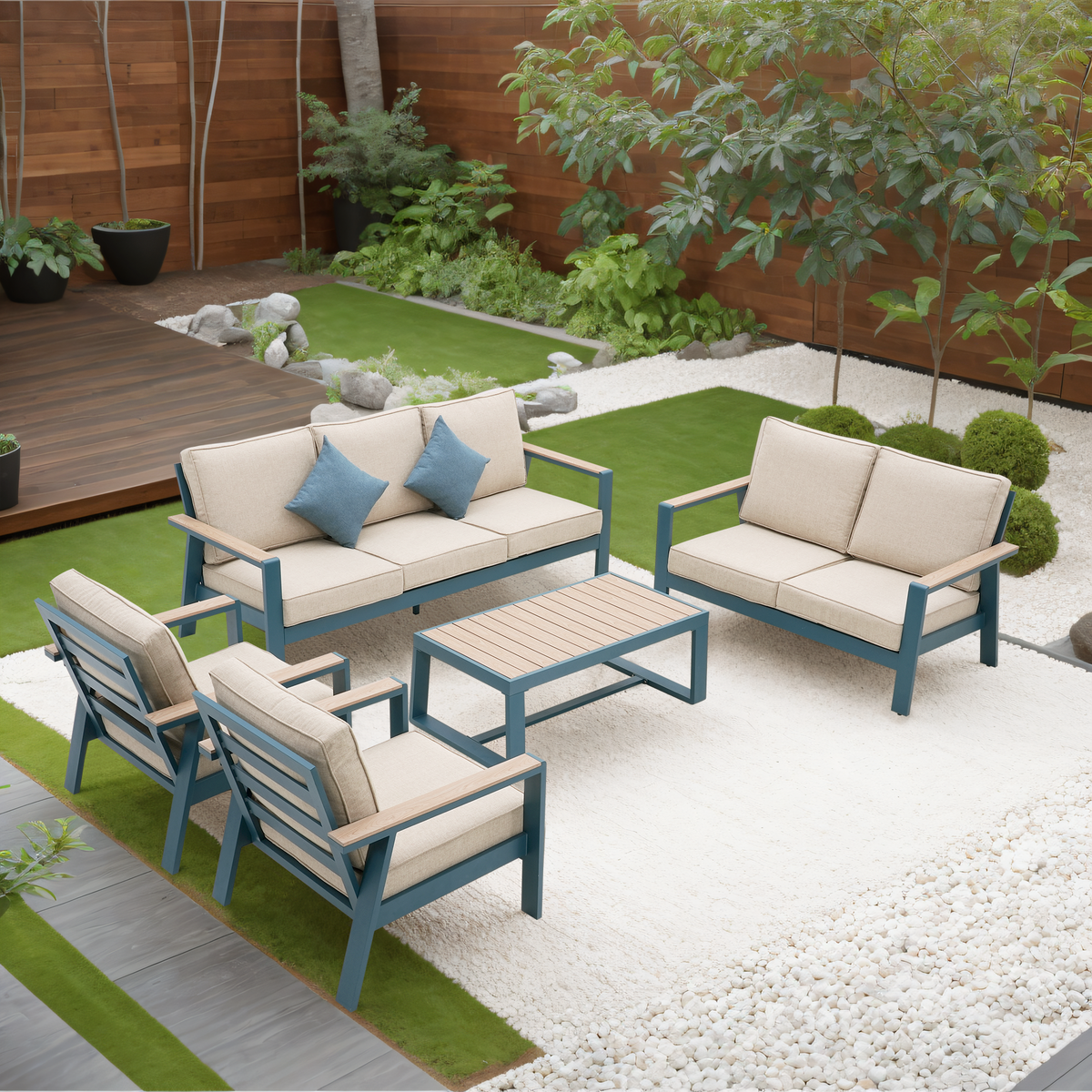 Luxurious Aluminum Patio Furniture Set Indoor Outdoor