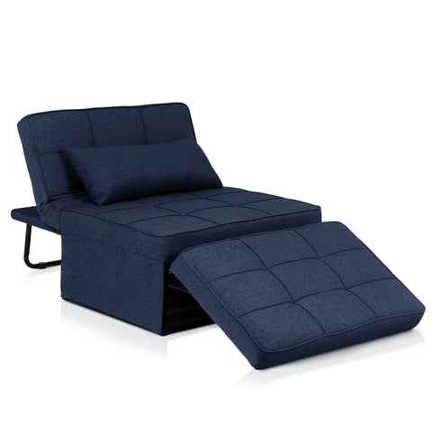 Ainfox 73.23"Length 6 in 1 Convertible Sofa Bed with Adjustable Backrest Navy Blue