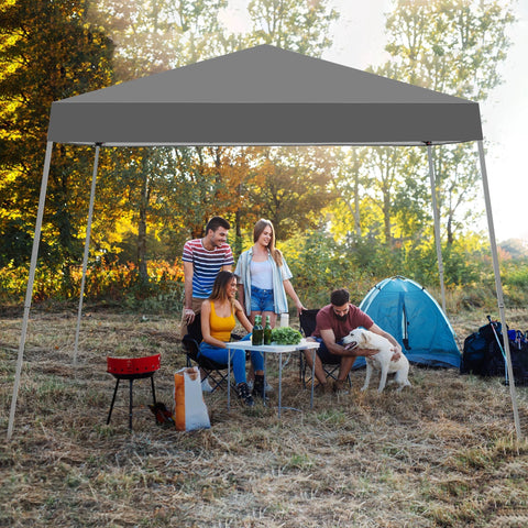 Ainfox 8 x 8 ft Pop up Canopy Tent, Instant Slant Outdoor Gazebo for Beach, Sun Shade,Outdoor Activies,Weddings