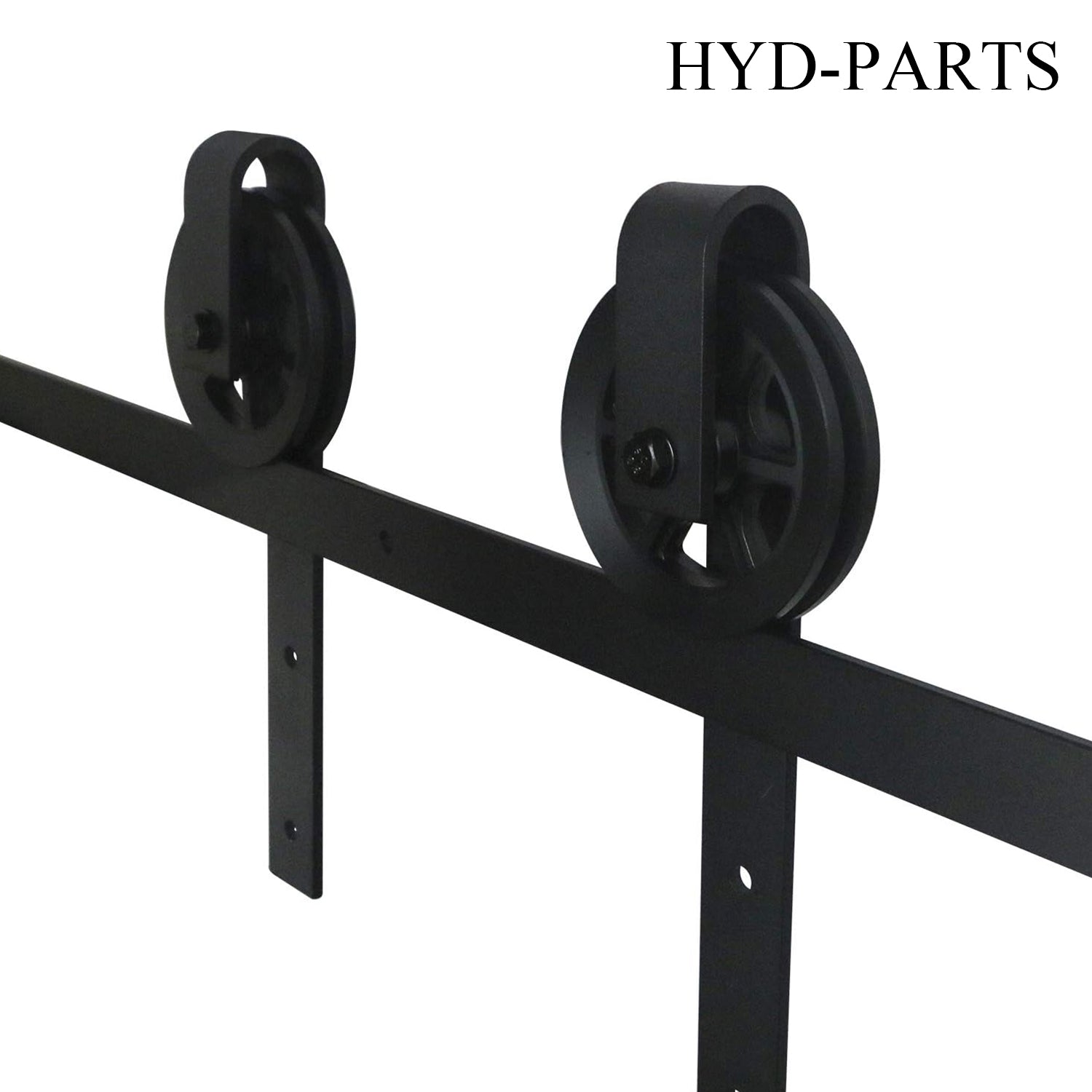 HYD PARTS 6.6ft Double Big Wheels Indoor Sliding Barn Door Hardware Rail Track Kit Double Door
