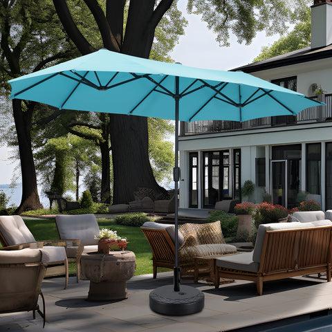 Ainfox 13ft Patio Umbrella Outdoor Two Layers With Umbrella Base