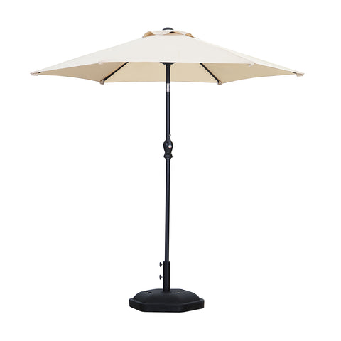 On Sale 7.5FT Patio Umbrella Khaki Outdoor Table Umbrella,Market Umbrella with Push Button Tilt and Crank for Garden, Lawn, Deck, Backyard & Pool