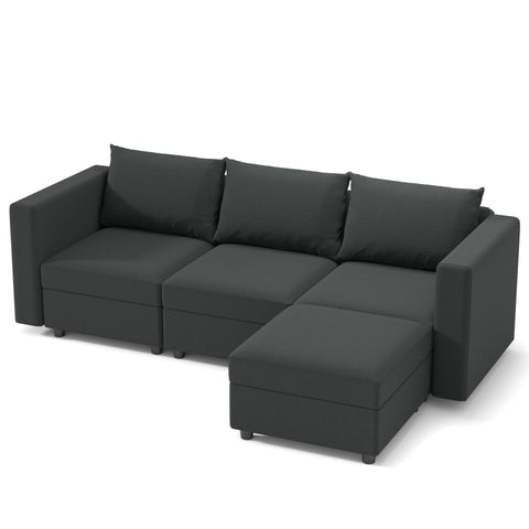 Ainfox Modular Sectional Sofa Couch with Storage Seat Convertible Sectional Couch Set for Living Room