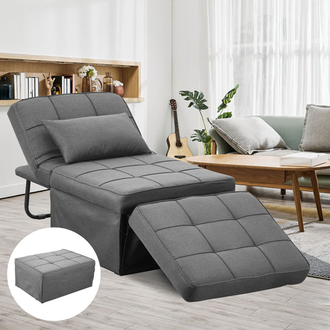 Ainfox 73inch Cloud Puff Convertible Sofa Bed White,4-in-1 Folding Sofa