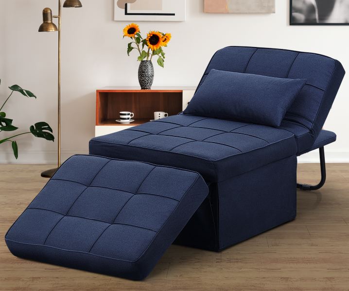 Ainfox 73inch Convertible Sofa Bed Navy Blue,4-in-1 Folding Sofa