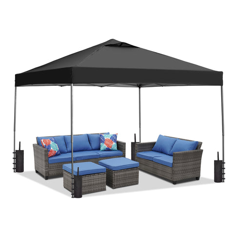 Ainfox 10 x 10 ft Pop-Up Canopy  Patio Canopy With 4 Sand bags For Patio,Garden,Party