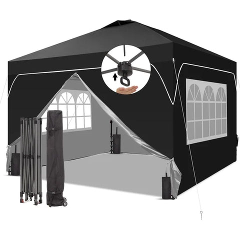 Ainfox 12x12 Pop Up Canopy Tent Center Lock 4 Removable Walls Windproof UV Shelter Outdoor Commercial