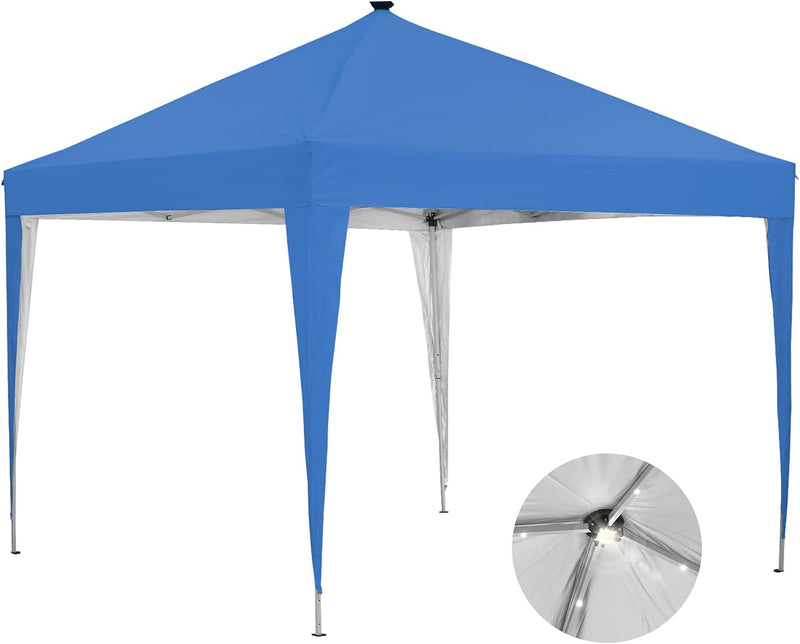 Ainfox 10 x 10 ft Pop-Up Canopy Tent Solar Power Led Light Portable Tailgating Party Tents