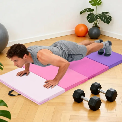 Ainfox Folding Exercise Mats, Gymnastics Tumbling Mats, Aerobics Stretching Yoga Mat