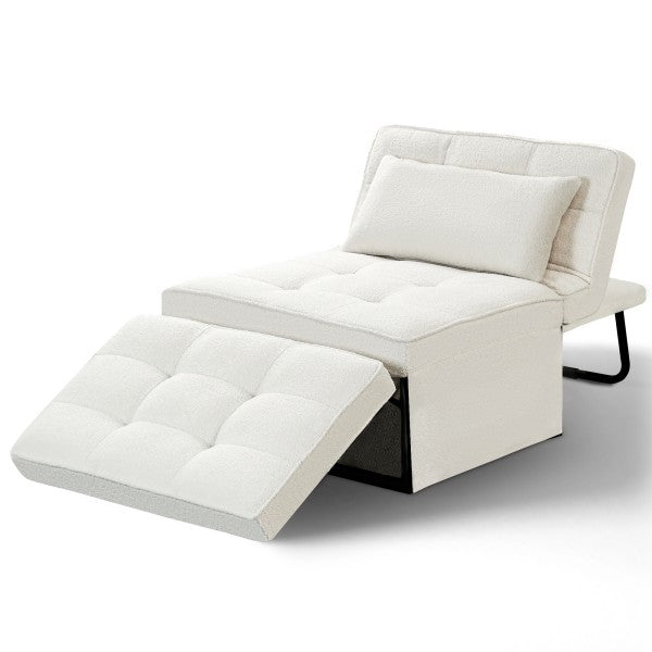 Ainfox 72inch Cloud Puff Convertible Sofa Bed White,4-in-1 Folding Sofa