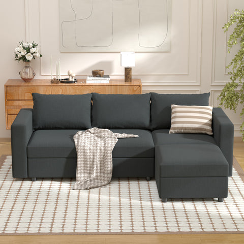 Ainfox Modular Sectional Sofa Couch with Storage Seat Convertible Sectional Couch Set for Living Room