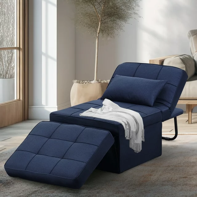 74inch Convertible Sofa Bed Navy Blue 4 1 Folding Sofa