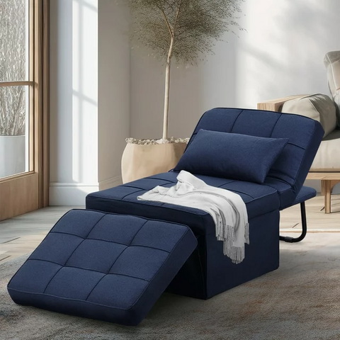 Ainfox 74inch Convertible Sofa Bed Navy Blue ,4-in-1 Folding Sofa