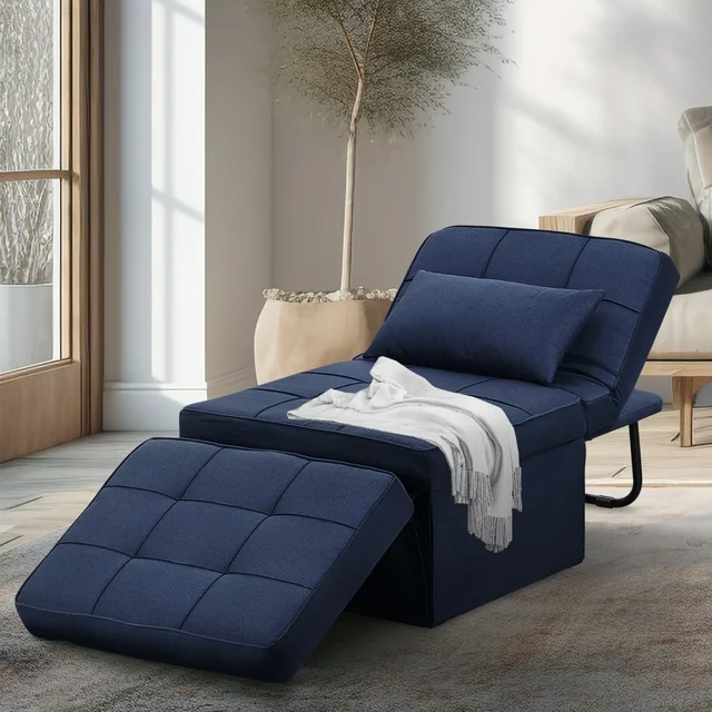 Ainfox 74inch Convertible Sofa Bed Navy Blue ,4-in-1 Folding Sofa