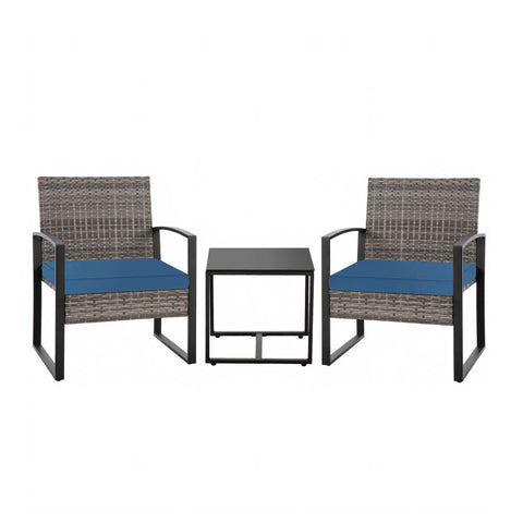 Ainfox 3 Piece Outdoor Patio Furniture Patio Bistro Set Rattan Balcony Furniture Set