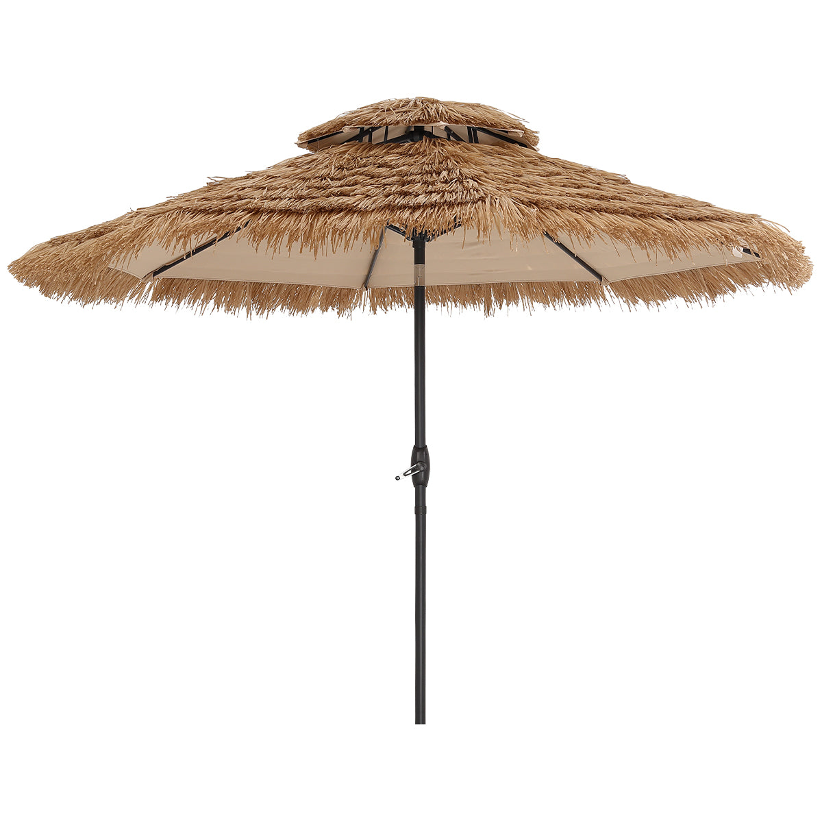 Ainfox Thatched Tiki Patio Umbrella, Outdoor Market Umbrella for Garden, Deck, Backyard, Pool, Beach
