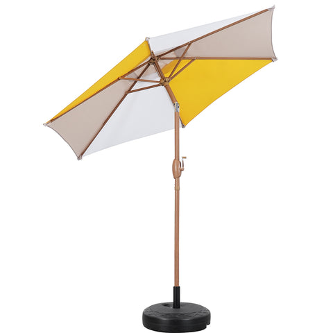 Ainfox 7.5 ft Contrast Color Patio Umbrella Tilt With Umbrella Base