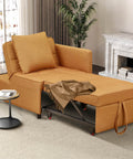 Anifox Recline Sofa Bed Sleeper Chair Yellow for Living Room, Small Apartments and Office