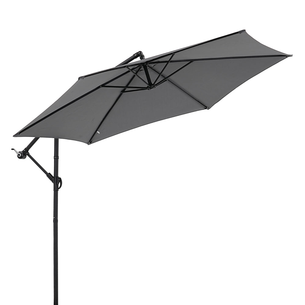 Ainfox 10ft Patio Umbrellas Offset Outdoor Umbrella Cantilever Hanging Umbrellas Gray