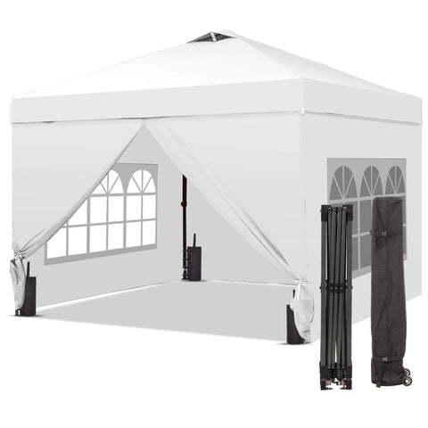 Ainfox 10 x 10 ft Pop up Canopy Tent with Sidewalls,Instant Outdoor Canopies,Shade Tents with Carrying Bag