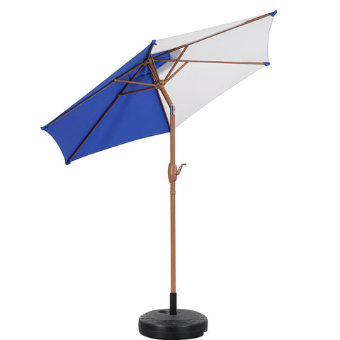 Ainfox 7.5 ft Contrast Color Patio Umbrella Tilt With Umbrella Base