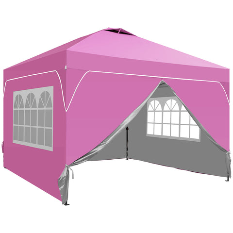 Ainfox 12ftx12ft Pop Up Canopy Tent with 4 Sidewalls One Push Tent Canopy with Wheeled Carry Bag, 8 Stakes and 4 Ropes