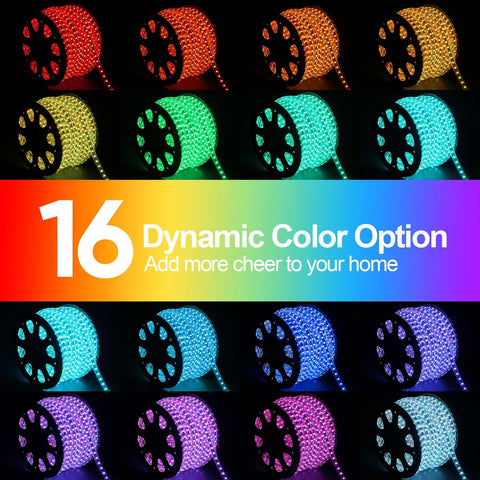 50 FT Waterproof Led Strip Lights for Outdoor Indoor, Cool White, Warm White, Blue, 16 Multiple Color Changing Led Light with Remote Control