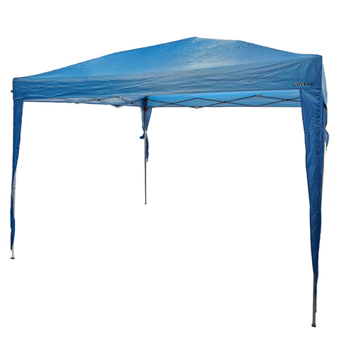 GDYEVO Patio 10x10 ft Pop Up Canopy Tent, Outdoor Canopy, Commercial Instant Gazebos, Easy Set up Carpas for Events, Parties, Camping, Blue.