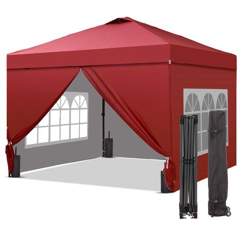 Ainfox 10 x 10 ft Pop up Canopy Tent with Sidewalls,Instant Outdoor Canopies,Shade Tents with Carrying Bag