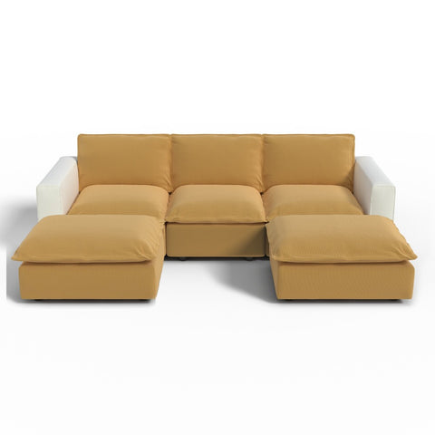 Ainfox U-shaped Module Sofa 5-Seat Oversized Rainbow Sofa With 2 Ottoman