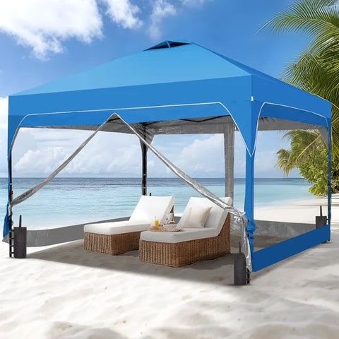Ainfox Pop Up Canopy Tent Center Lock 4 Removable Transparent Walls Windproof UV Shelter Outdoor Commercial