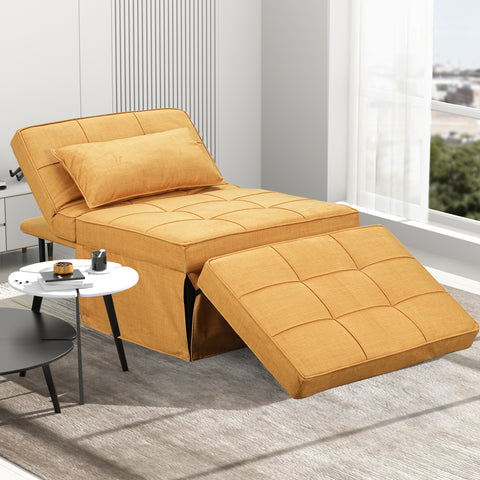 Ainfox 73inch Cloud Puff Convertible Sofa Bed White,4-in-1 Folding Sofa