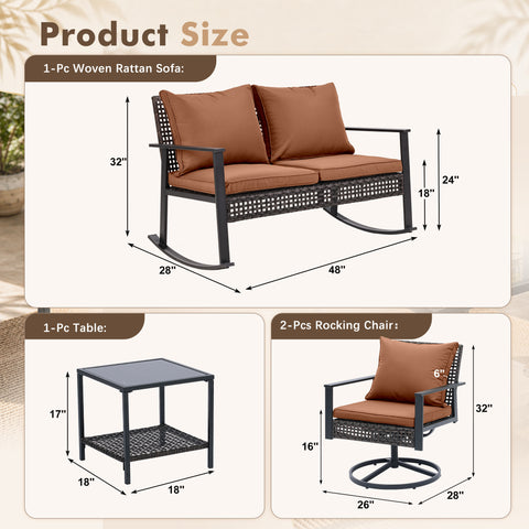 Ainfox 4-Piece Outdoor Patio Furniture Set Table（Only Table）