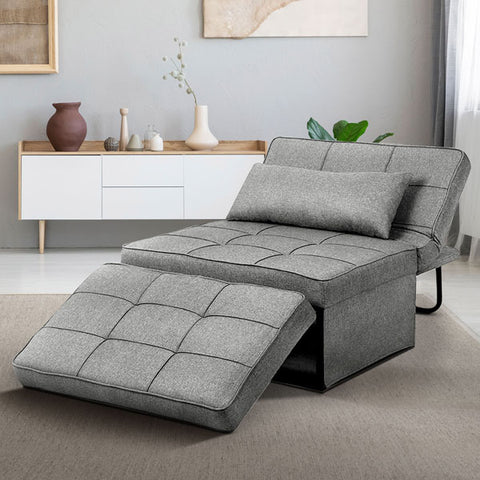 Ainfox 74inch Convertible Sofa Bed Light Grey,4-in-1 Folding Sofa