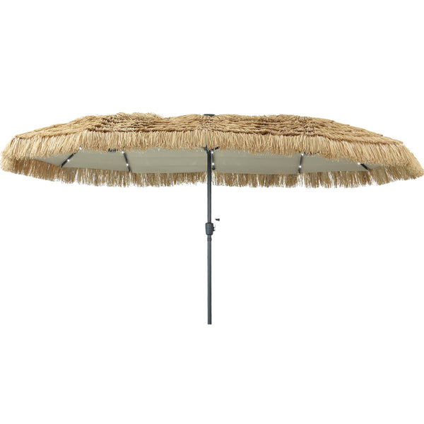 Ainfox Thatched Tiki Patio Umbrella, Outdoor Market Umbrella 7.5FT/9FT/13FT/15FT for Garden, Deck, Backyard, Pool, Beach