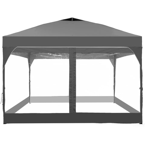 Ainfox 12ft x12ft Pop Up Canopy With 4 transparent sidewalls Outside Canopy with Wheeled Carry Bag, Bonus 8 Stakes and 4 Ropes
