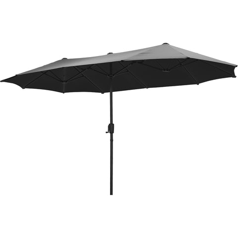 Ainfox 13ft Large Patio Umbrella, With / Without LED Solar Lights, Outdoor Double‑Sided Rectangle Market Heavy‑Duty Umbrellas without Base