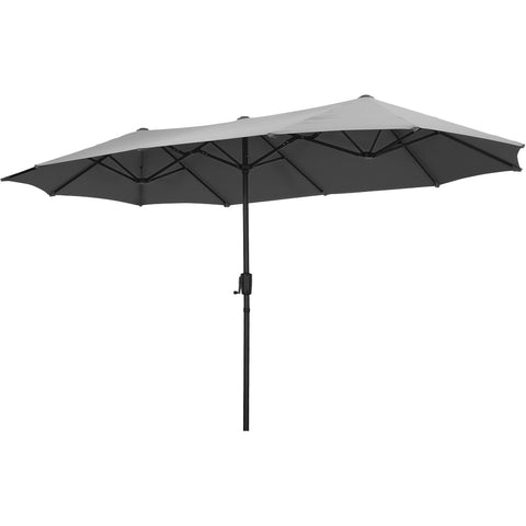 Ainfox 13ft Large Patio Umbrella, With / Without LED Solar Lights, Outdoor Double‑Sided Rectangle Market Heavy‑Duty Umbrellas without Base