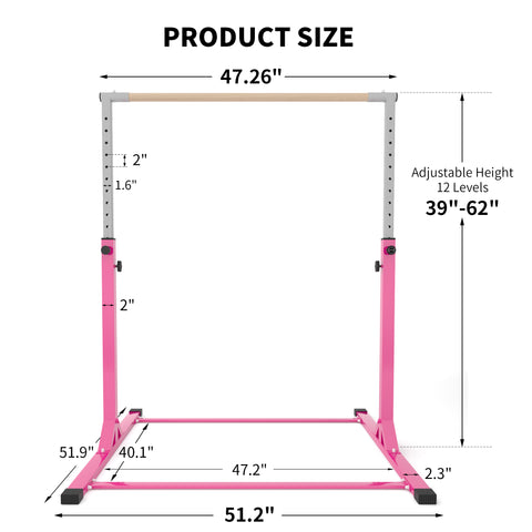 OVASTLKUY Adjustable Height Expandable Children Gymnastics Bars