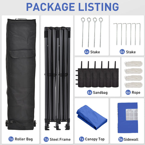 Ainfox 10x20 Heavy Duty Pop up Canopy Tent with Sidewalls and Weighted Sandbags, Outdoor Shade Instant Folding Event Gazebo with Wheeled Bag
