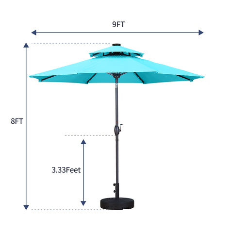 UNIDAZE 10 Ft Patio Offset Cantilever Umbrella 360°Rotation Garden Hanging Umbrella with Cross Base