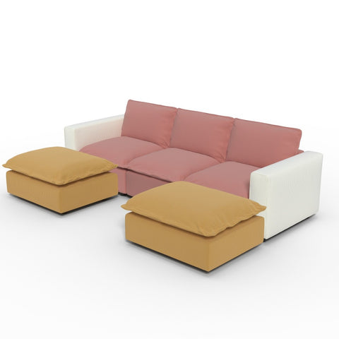 Ainfox U-shaped Module Sofa 5-Seat Oversized Rainbow Sofa With 2 Ottoman