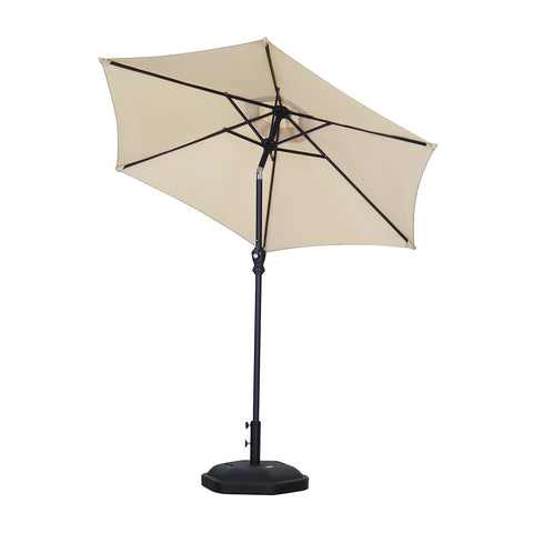 On Sale 7.5FT Patio Umbrella Khaki Outdoor Table Umbrella,Market Umbrella with Push Button Tilt and Crank for Garden, Lawn, Deck, Backyard & Pool