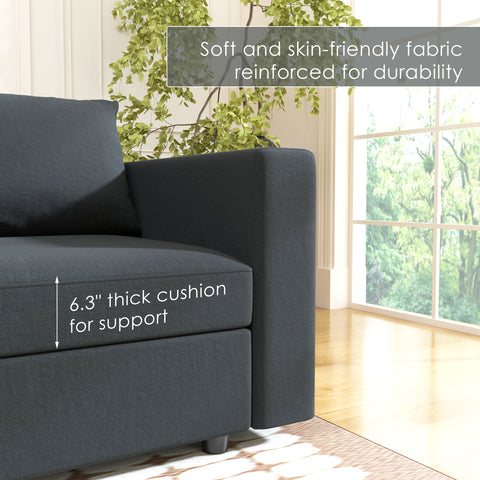 Ainfox Module Sectional Sofa Dark Grey Single Sofa Chair For Home Office