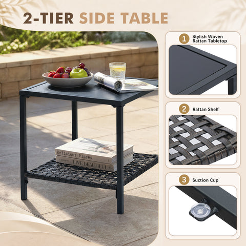 Ainfox 4-Piece Outdoor Patio Furniture Set Table（Only Table）