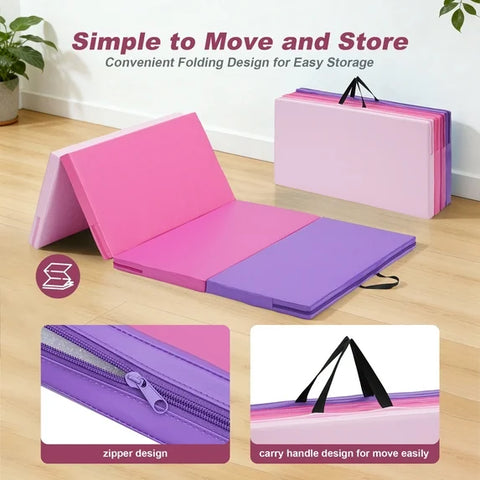 Ainfox Folding Exercise Mats, Gymnastics Tumbling Mats, Aerobics Stretching Yoga Mat
