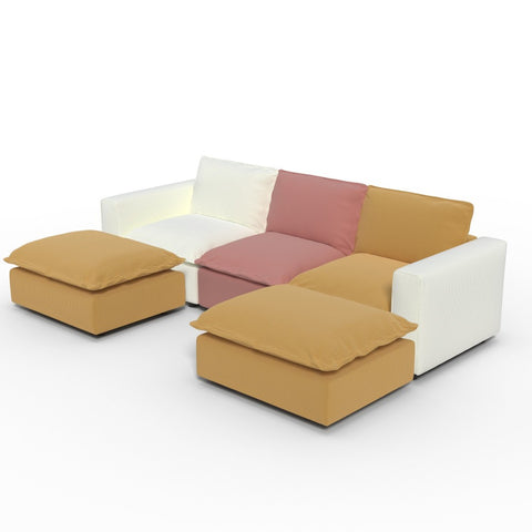 Ainfox U-shaped Module Sofa 5-Seat Oversized Rainbow Sofa With 2 Ottoman